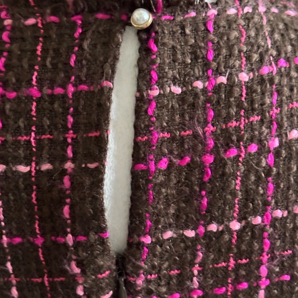 Vintage Majorelle Brown and Pink Vintage Sleeveless Tweed Dress - Picture 14 of 15